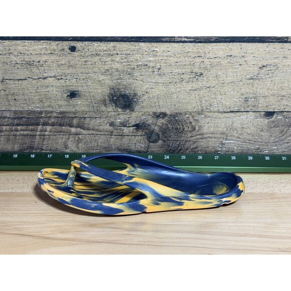 NEWALK by Birkenstock Marled Blue Yellow Flip Flop Sandals US WL7 Unisex Comfort - Picture 1 of 11